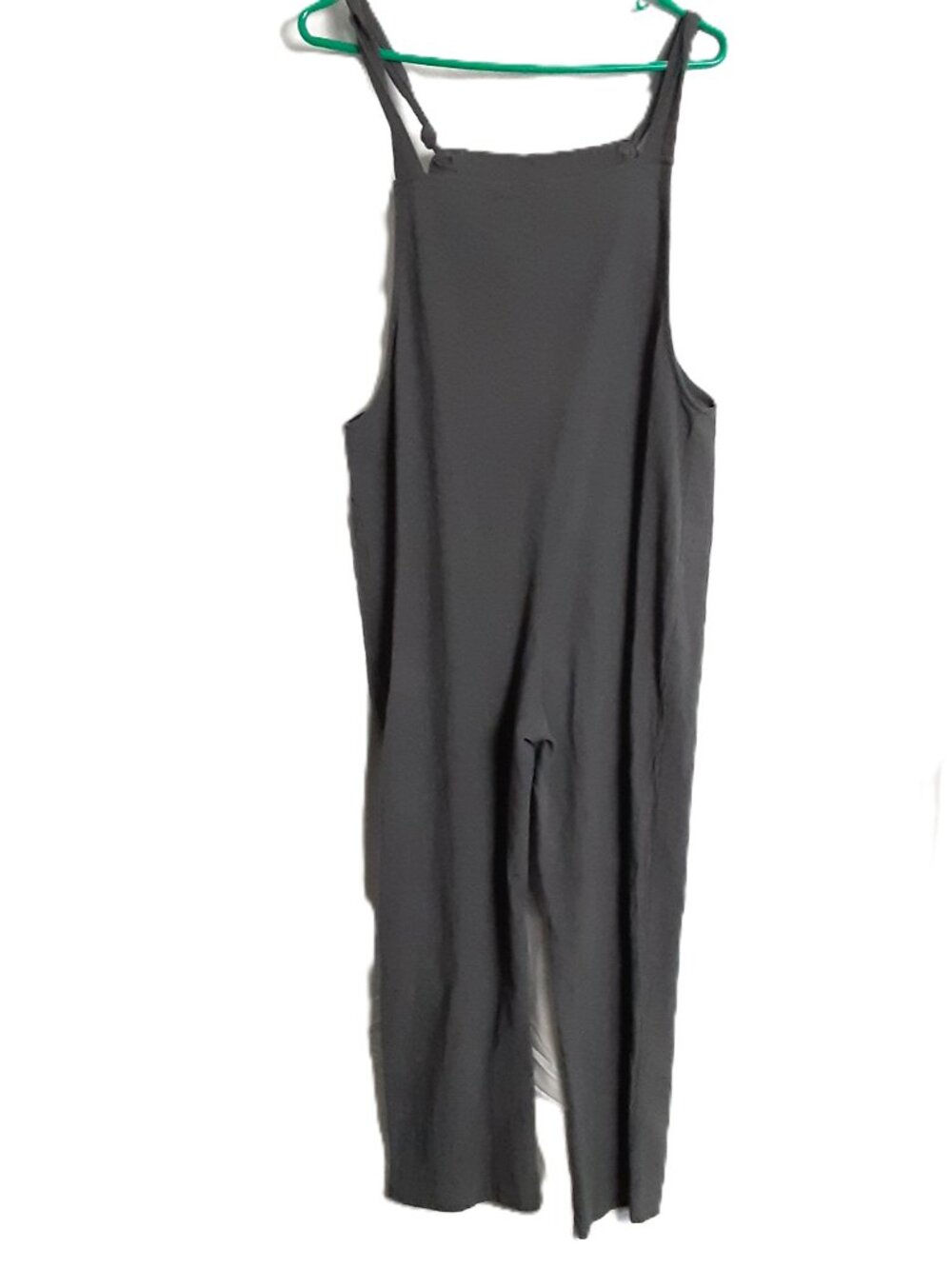 Elloh Gray Sleeveless Jumpsuit Size MED Adjustable Straps 100% Cotton Easy Care